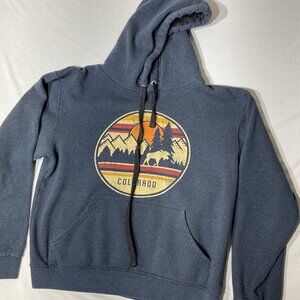 Colorado Graphic Hoodie By Lone Rock Clothing - Size S Cotton Blend Unisex Pullo